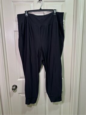 Old Navy Powersoft High Rise Joggers Plus Size 3X Black Active Workout Athletic